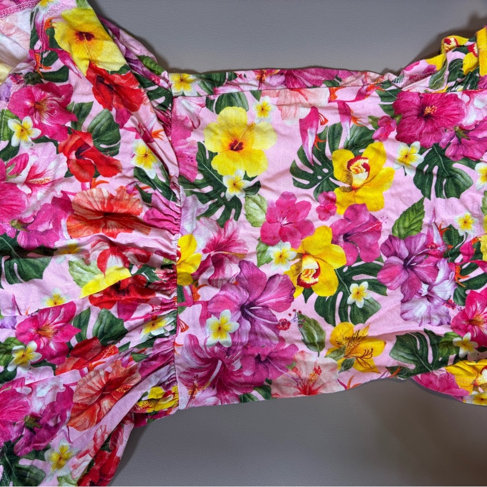 Posh peanut Malana hibiscus floral twirl dress with bodysuit VGUC 2T - Picture 3 of 7